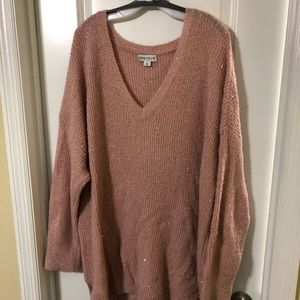 Pink Sequin Sweater 3X